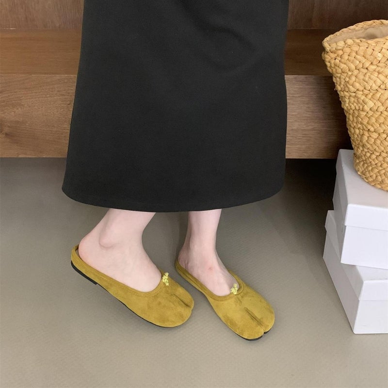 Gentle Late Night Style Pig'S Trotter Shoes Women'S 2024 Suede Korean Style Soft Bottom Shallow Mouth Half Shoes - Image 3
